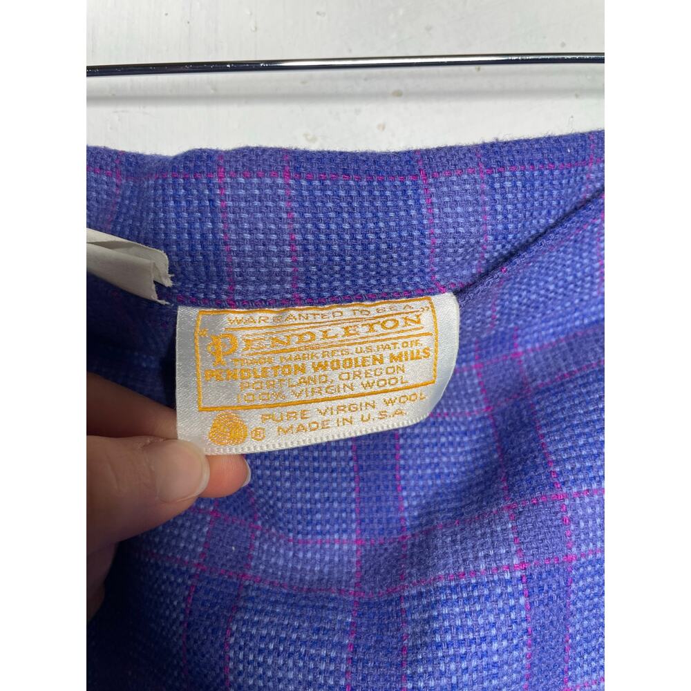 Vintage Pendleton Wool Midi Skirt Purple Plaid Size 10 - Picture 7 of 11